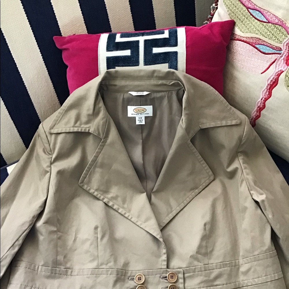 Talbots 14W PETITE khaki utility jacket